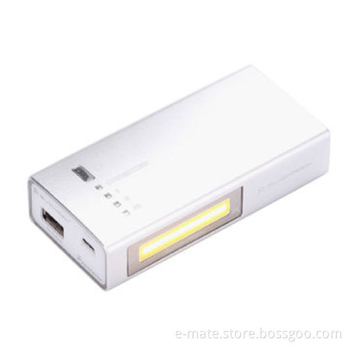 Portable Aluminum Back-up Battery for Tablets and Smartphones, with LED Lamp, for Bright Power